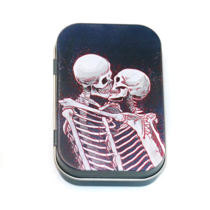 Metal Flip Storage Tin - Sealed Tobacco, Rolling Paper, Jewelry, Candy, Coin & Key Organizer