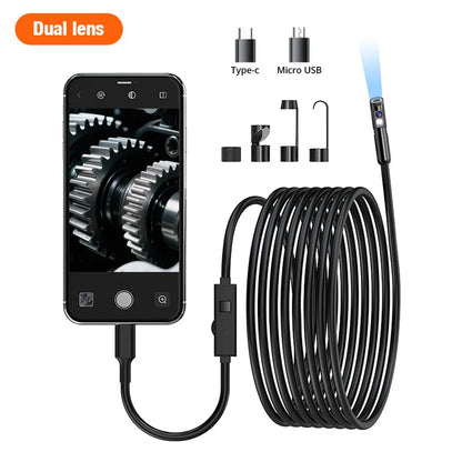 KERUI Endoscope Camera – Single/Dual Lens Borescope with LED, IP67 for iPhone, iPad, Android & Type-C Inspection