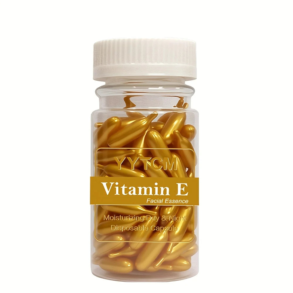 Vitamin E Serum Capsules - Hydrating Single-Use Facial Essence 90 Capsules per Bottle