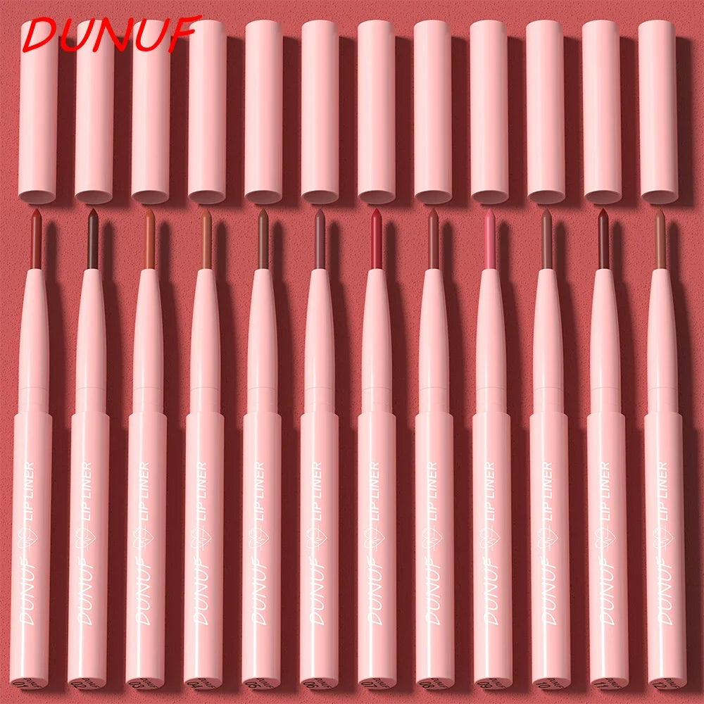 Matte Red Brown Lip Liner Pencil – Waterproof Slim Lip Contour Pen with Tapered Nib Long-Lasting Lip Stain