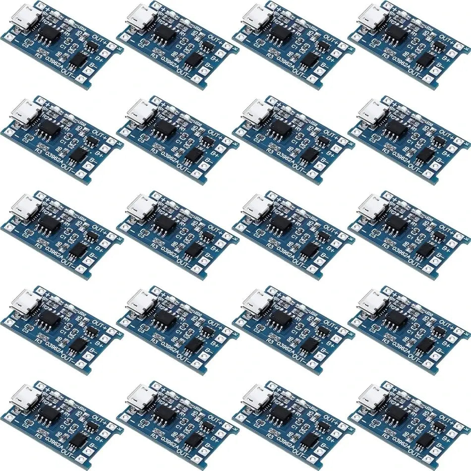 10PCS 5V 1A 18650 Lithium Battery Charging Board - TP4056 Mini/Micro USB Type-C Module with Protection