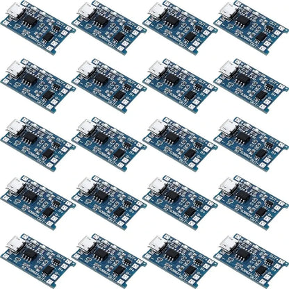 10PCS 5V 1A 18650 Lithium Battery Charging Board - TP4056 Mini/Micro USB Type-C Module with Protection