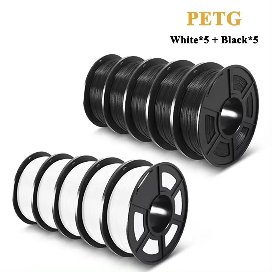 SUNLU PLA/PETG/PLA+ 3D Printer Filament Bundle – 10 Rolls 1KG Each, 1.75mm Neatly Wound Filament for 3D Printing (EU/US)