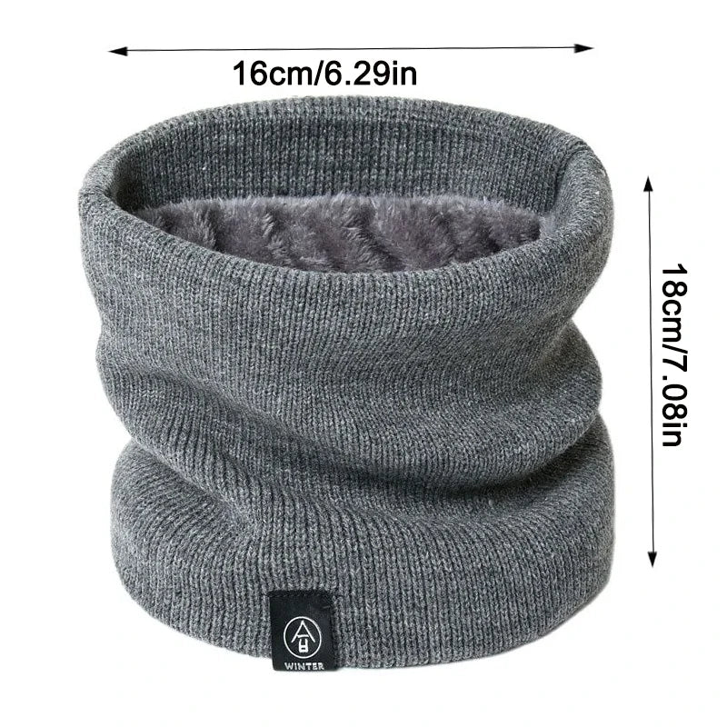 Fashion Knitted Scarf for Women and Men - Solid Cashmere-Like Winter Snood, Thick Wool Fur Neck Scarf Ring, Unisex Warm Accessory