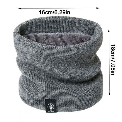 Fashion Knitted Scarf for Women and Men - Solid Cashmere-Like Winter Snood, Thick Wool Fur Neck Scarf Ring, Unisex Warm Accessory