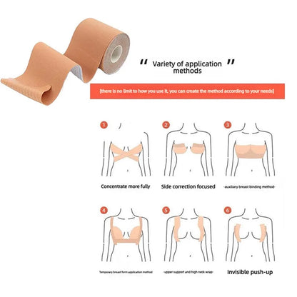 Elastic Breast Lift Patches - Invisible, Breathable Support Tape for Clothing and Sports Use