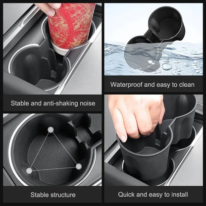 Tesla Model Y Juniper 2025 Center Console Armrest Organizer – Cup Holder & Storage Box Interior Upgrade Kit