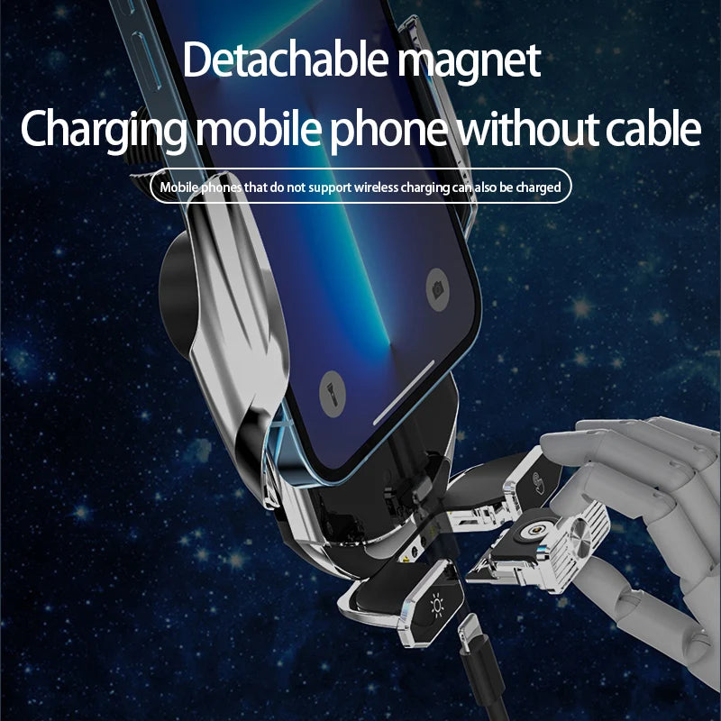 Car Magnetic Cell Phone Holder & Wireless Charger - 360° Rotatable Mount for iPhone 14, Xiaomi, GPS Support