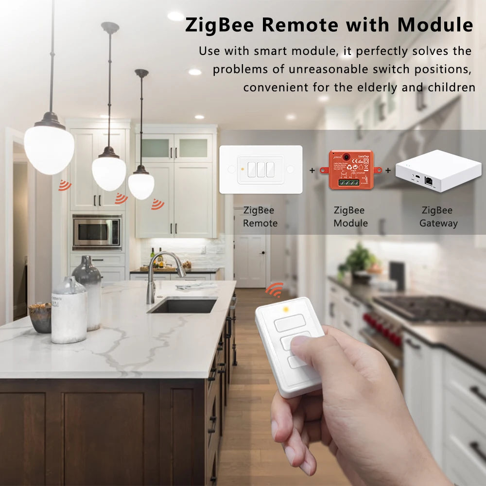 LoraTap ZigBee 3.0 Wireless Smart Scene Controller – 13-Key Push Button Remote EU/US Compatible Tuya Smart Life Automation Switch