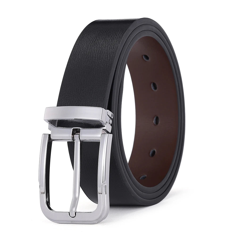 Men’s Pin Buckle Cowskin Leather Belt – High-Quality Designer Waist Strap, Luxury Fashion Accessory