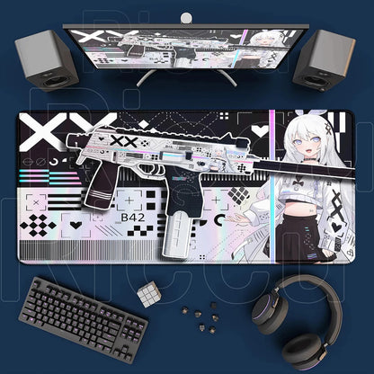 Cartoon Pink CSGO Gamer Mouse Pad – 400x900mm Anti-Slip Rubber Desk Mat for Keyboard & Gaming Accessories