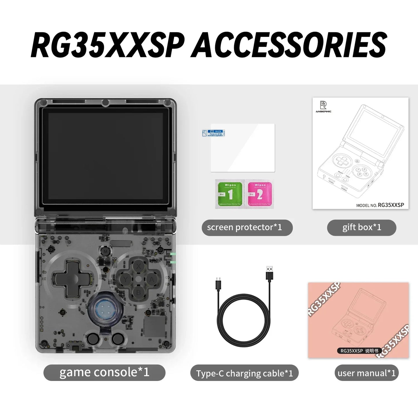 RG35XXSP Foldable Handheld Game Console – 3.5 Inch 640*480 IPS Screen, 3300mAh, Linux System, HDMI Output for Retro Games