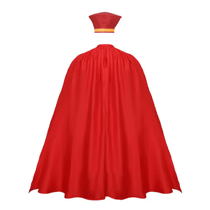 Lord Farquaad Cosplay Costume Set - Medieval Red Cloak, Uniform, Gloves & Hat for Halloween Parties and Events