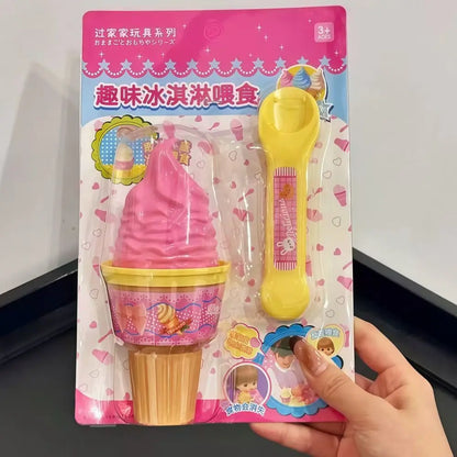 Food Pretend Play Toy - Creative Cone Pudding Simulation Toy for Kids Role Play & Decoration