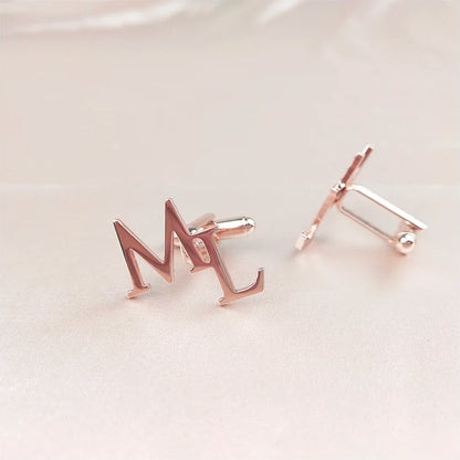 Custom Initials Cufflinks for Men - Personalized Wedding Groom Suit Buttons, Gentleman Accessories