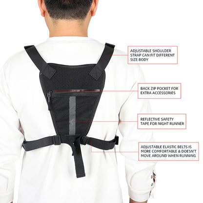 Sports Chest Bag – Lightweight Waterproof Running Vest with Pocket, Phone Holder & Large Capacity Tactical Front Pack