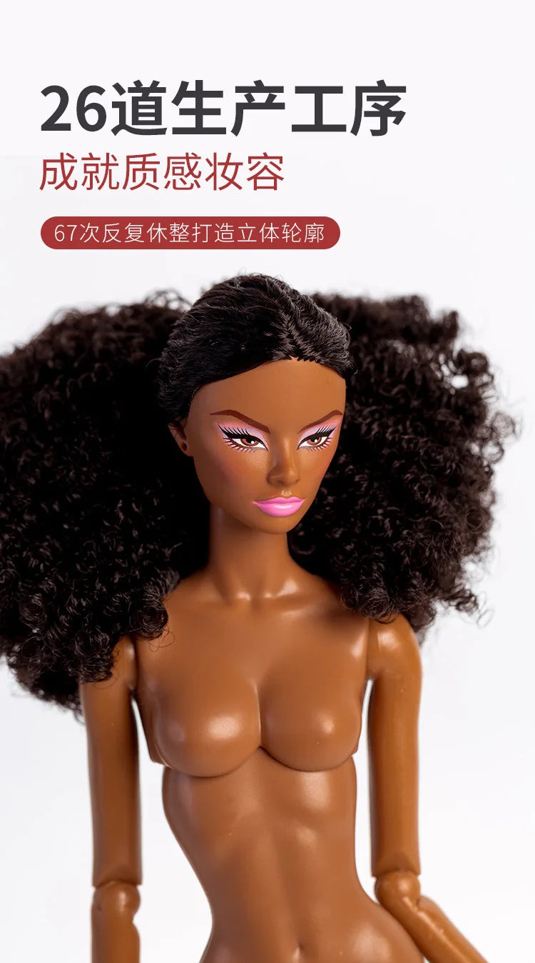 1/6 Supermodel Fashion Doll 32cm – Movable 12-Joint Short Hair Nude Doll Toy Gift
