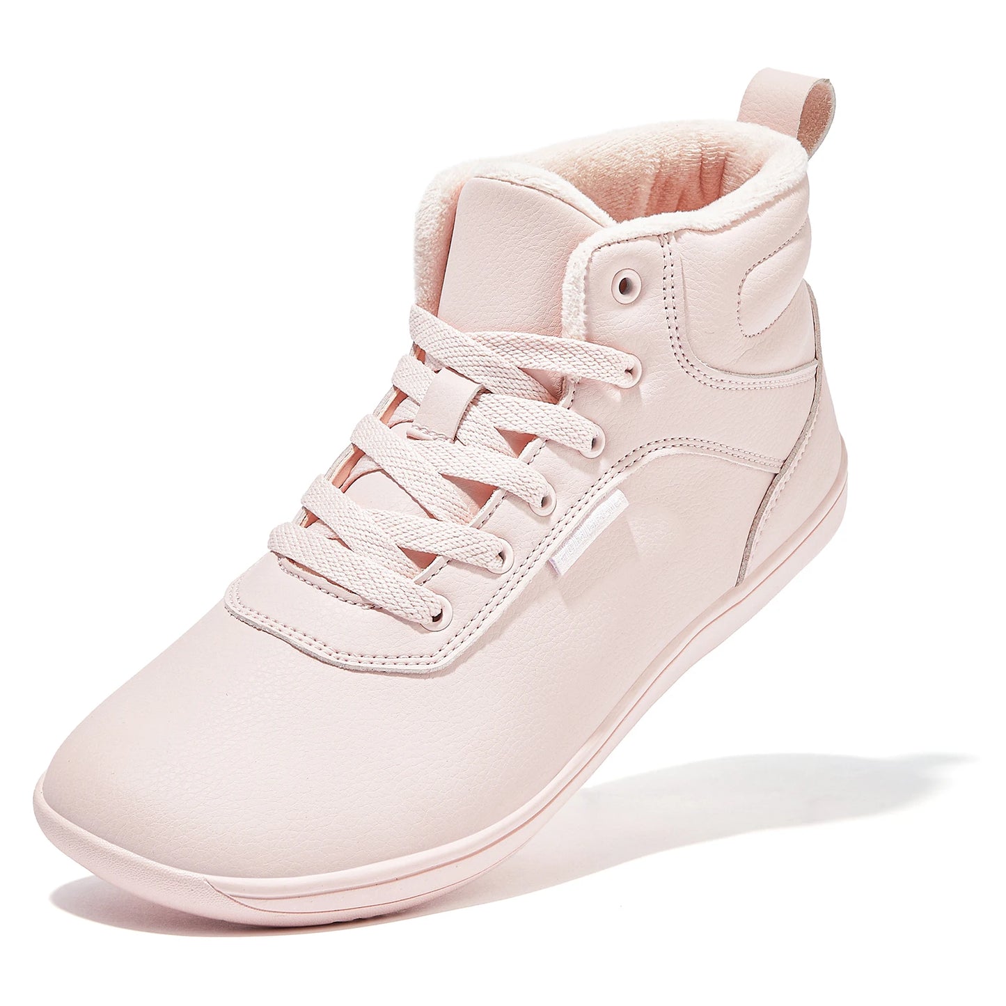 HOBIBEAR Unisex Winter Barefoot Shoes - Faux Fur Lined, Wide Toe Box, Lace-Up Ankle Sneakers in Artificial Leather