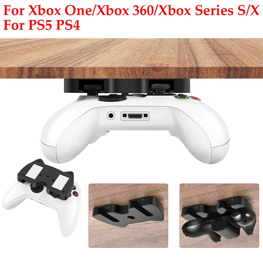 Universal Gamepad Hook Holder for Xbox, PS, and Switch Controllers — Under-Desk Storage Stand for PS5, PS4, Xbox Series & NS Pro