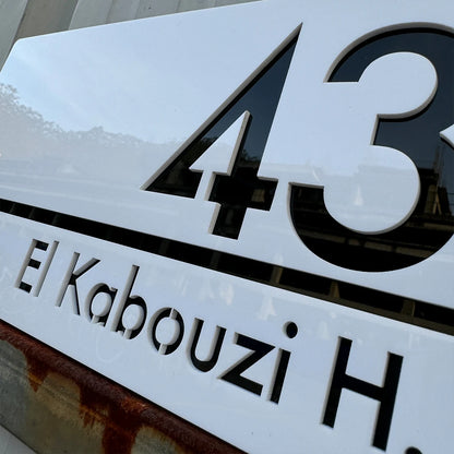 Personalized Large House Numbers Sign – Modern 3D Laser-Cut Acrylic Residential Street Number Plate