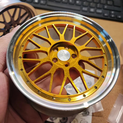 Metal Forged BBS RAYS Wheel Hub: 1/5 Scale Car Model for Creative Desktop Display - Personalized Modification Toy Gift
