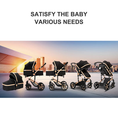 High-Quality 3-in-1 Newborn Baby Stroller — Lightweight Folding Cart with Comfort Seat & ISOFIX Safety