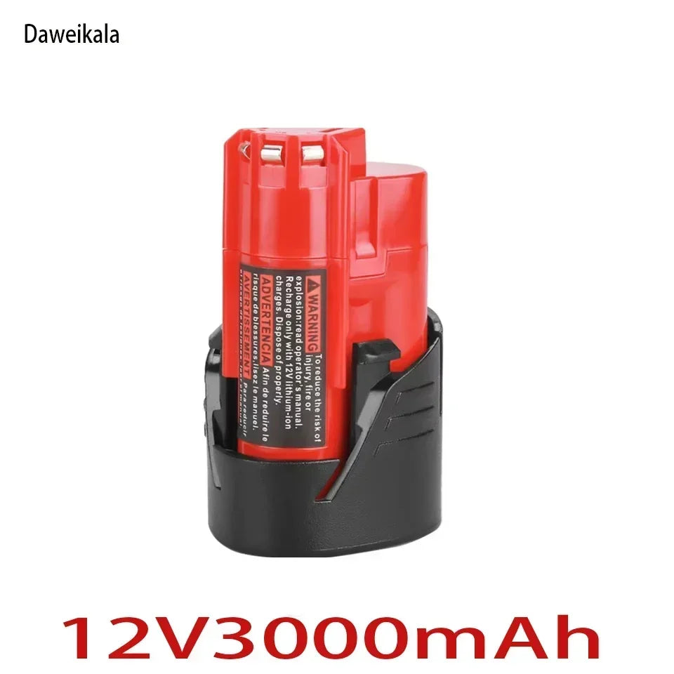 TURPOW 12V 6000mAh Rechargeable Battery for Milwaukee M12 Tools – Compatible with 48-11-2401, 48-11-2402, 48-11-2411, MIL-12A-L