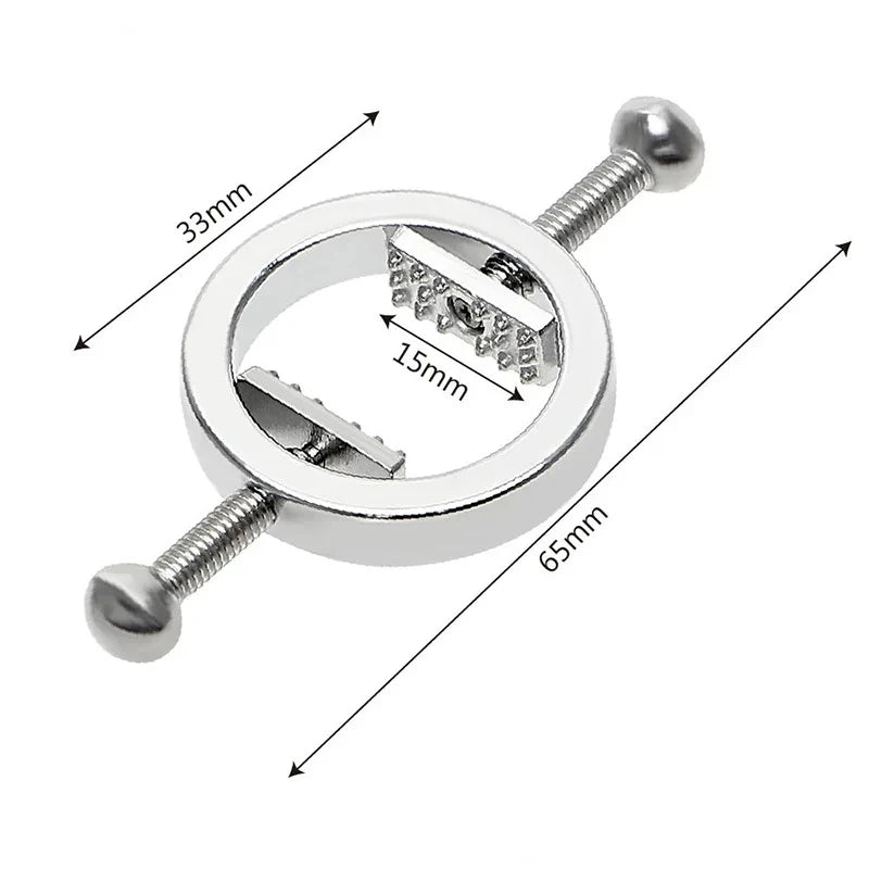 Stainless Steel Adjustable Nipple Clips — Erotic Breast Stimulation, Bondage Restraint Fetish BDSM Sex Toy for Women