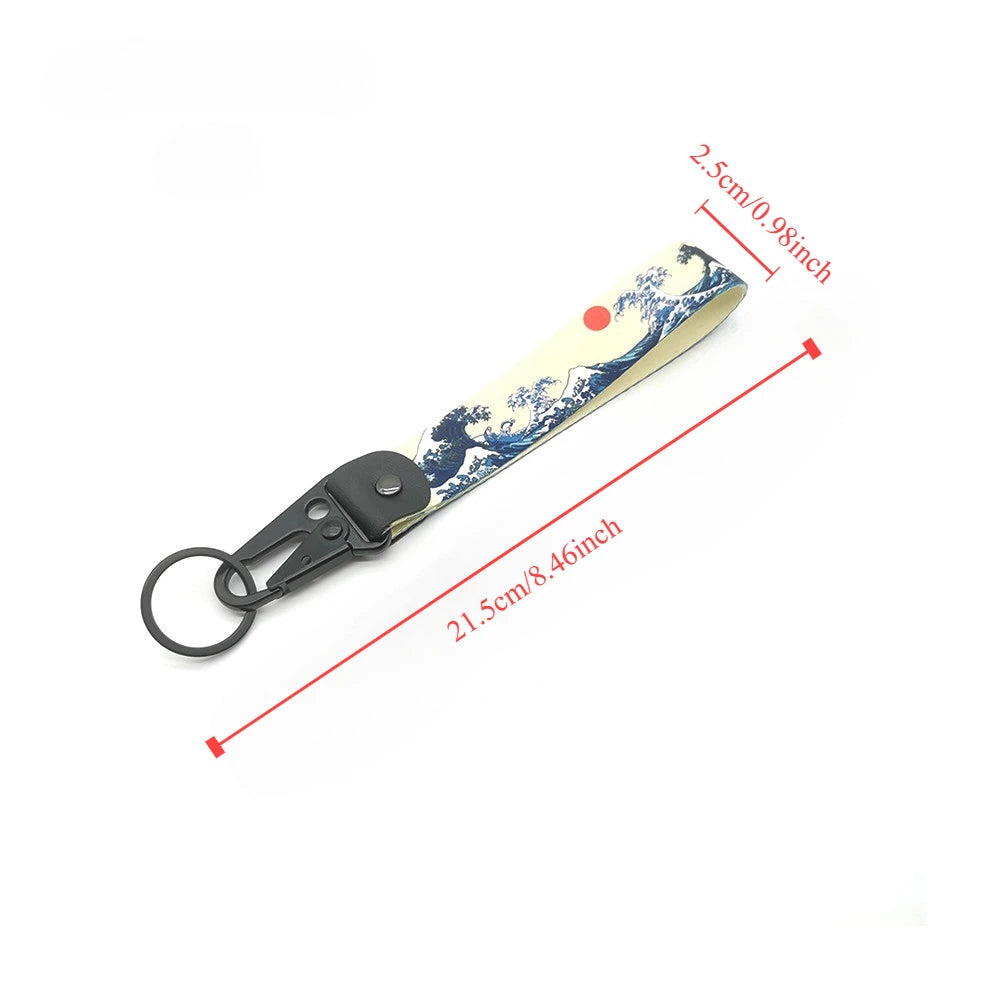 Hokkaido Waves Nylon Keychain Lanyard – JDM Style for Honda, Toyota & Auto Accessories