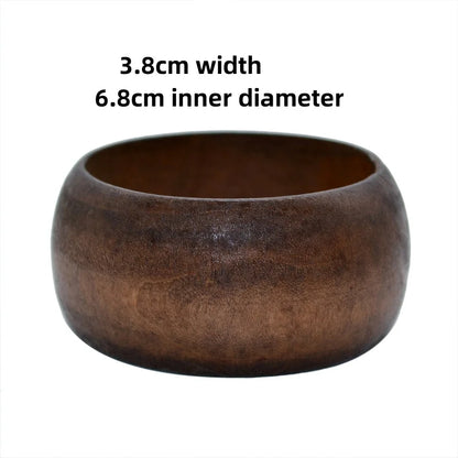 Women’s Elegant Natural Wood Square DIY Bracelet — Coffee Geometric Wooden Bangles Gift for Ladies