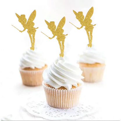Sparkling Glitter Fairy Cupcake Toppers - Ideal for Kids' Birthdays, Baby Showers, and Wedding Cake Decorations (10/20Pcs)