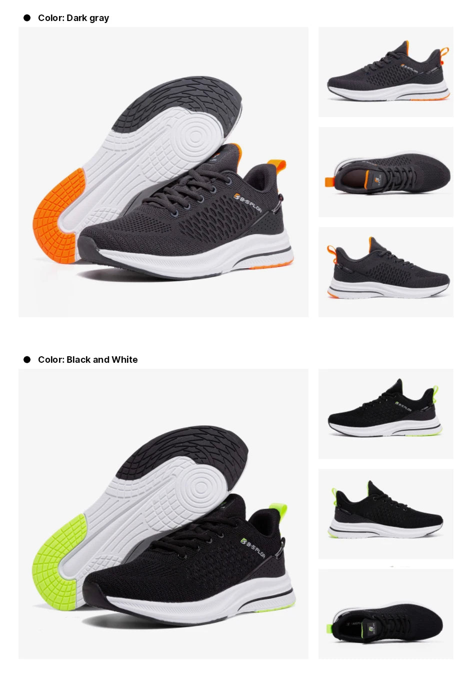 Baasploa Men’s Sport Shoes – Breathable Mesh Running & Casual Sneakers, Non-Slip Comfortable Outdoor Walking Shoes