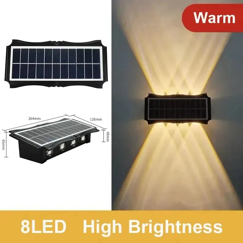Solar Wall Lamp - Waterproof Outdoor LED Up & Down Light for Garden, Yard & Balcony Decor