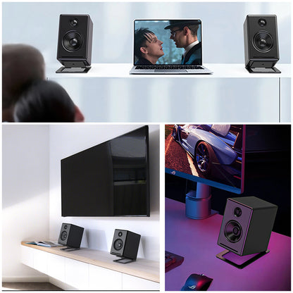 Carbon Steel Speaker Stand Base - Shock Absorbing Tabletop Audio Support