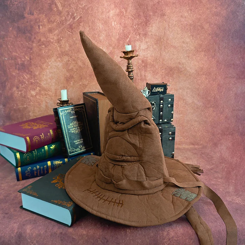 Fashion Witch & Wizard Sorting Hat – Leather Halloween Party Cosplay Accessory for Men