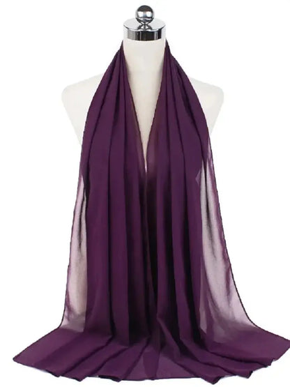 Women’s Solid Chiffon Instant Hijab – Ready-to-Wear Islamic Scarf, Muslim Shawl & Arab Head Wrap