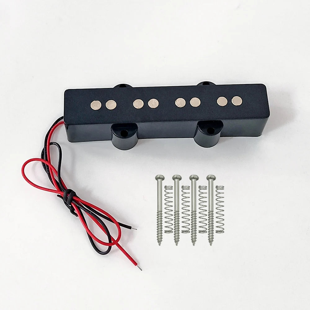 Alnico 5 Bass Pickup Set - PB & JB Bridge Pickup with Black ABS Bobbin for 4-String Bass Guitar
