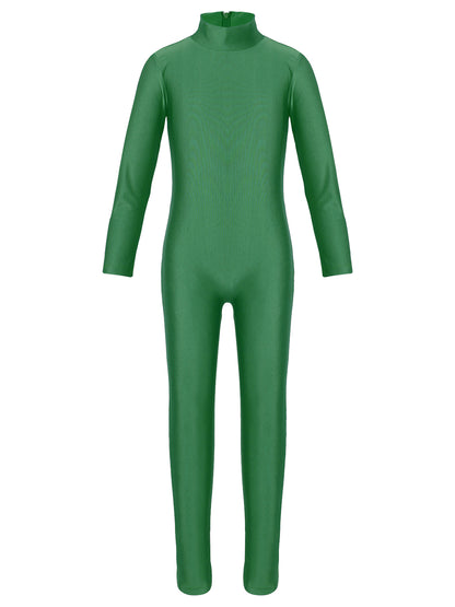 Kids Girls Full Body Gymnastics Bodysuit, Ballet Dance Jersey Leotard, Jumpsuit Sports Unitard, Children Dancewear and Sportswear