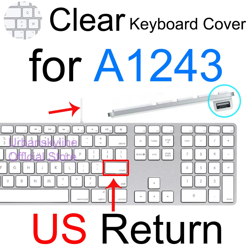 iMac Magic Keyboard Cover - Silicone Protective Skin for Apple A2449, A2450, A2520, A1644, A1843, A1314 & A1243