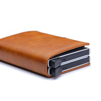 RFID Carbon Fiber Slim Wallet for Men – Mini Card Holder with 14 Slots, Small Money Bag Purse