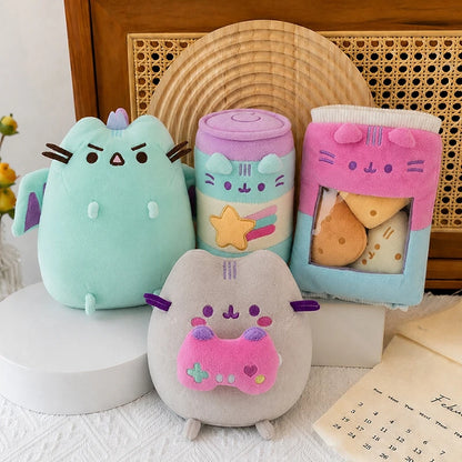 Pusheen Cat Figure and Charm - Cute Desk Accessories, Fluffy Cushion Decor, and Birthday Gifts for Pusheen Fans