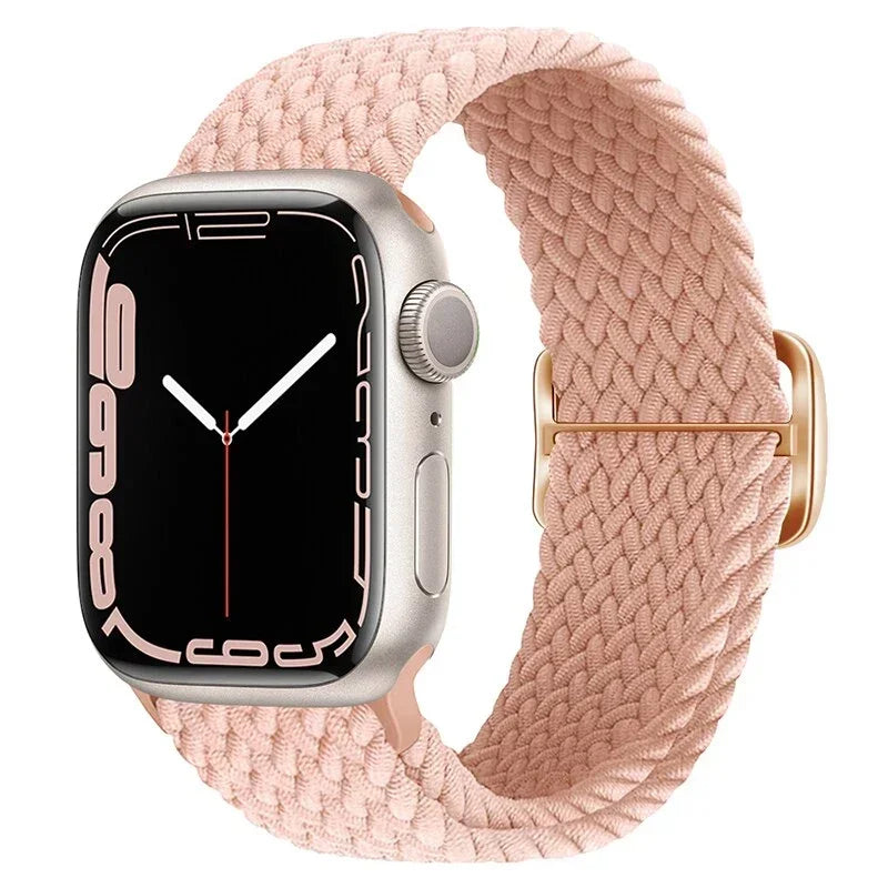 Braided Nylon Apple Watch Band – Adjustable Sport Strap Compatible with Ultra 2, Series 10/9/8/7/6/SE (40–49mm) Wrist Bracelet