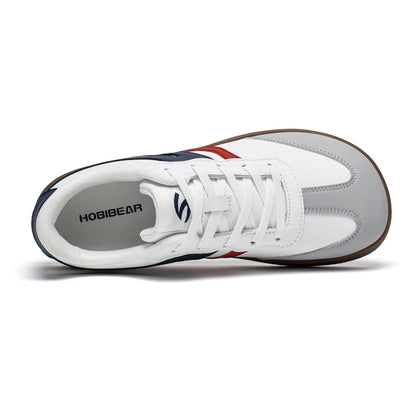 HOBIBEAR Unisex Wide Toe Sneakers – Retro Casual Lace-Up Leather Shoes for Men & Women
