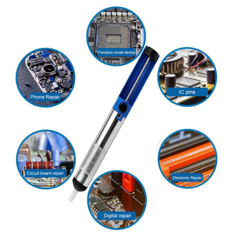 Aluminum Desoldering Pump Tool - Solder Sucker Vacuum Tin Removal Gun for Electronics Repair