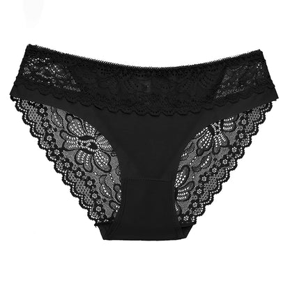 Women's Lace Sexy Underwear – Comfortable Soft Lingerie with Decorative Border, Breathable Low-Waist Briefs