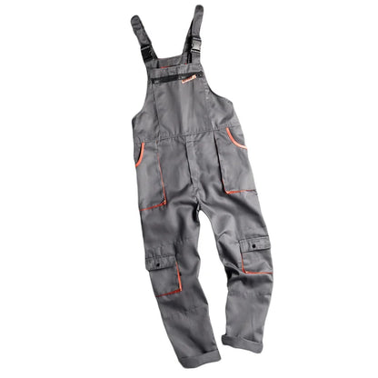 Men’s Long-Sleeve Jumpsuit - Zipper Pocket Casual Workwear Overalls, Plus Size S-4XL