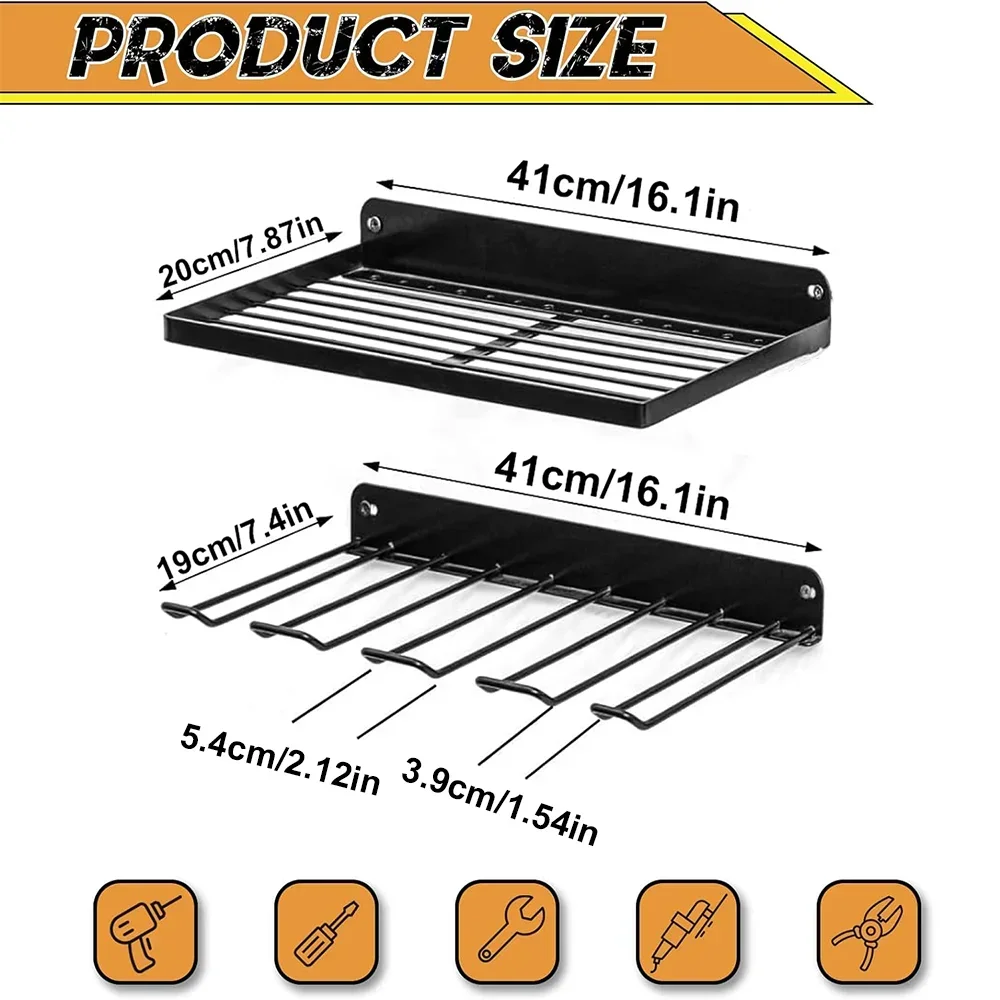 2-Pack Power Tool Wall Mount Holders – Heavy Duty Pegboard Storage Racks for Drill & Screwdriver in Workshop/Garage