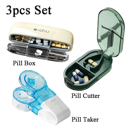 Portable Pill Organizer – 3 Times a Day Travel Pill Box with Compartments for Vitamins & Medicines, Small Pocket Medicine Case