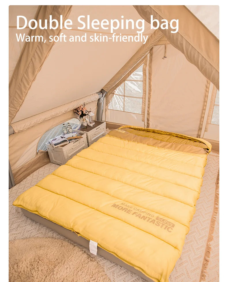 BSWOLF 2-Person Four Seasons Camping Sleeping Bag – Portable Winter Outdoor Travel & Hiking Bag