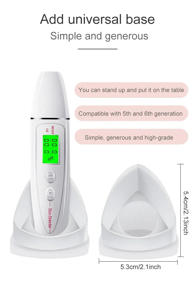 LCD Digital Skin Analyzer with Bio-Technology Sensor - Precise Oil & Moisture Tester for Skin Care Spa Monitoring